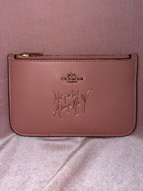 Authentic Coach x Selena Gomez Zip Card Case | Style 39321 | Pink/Multi Leather